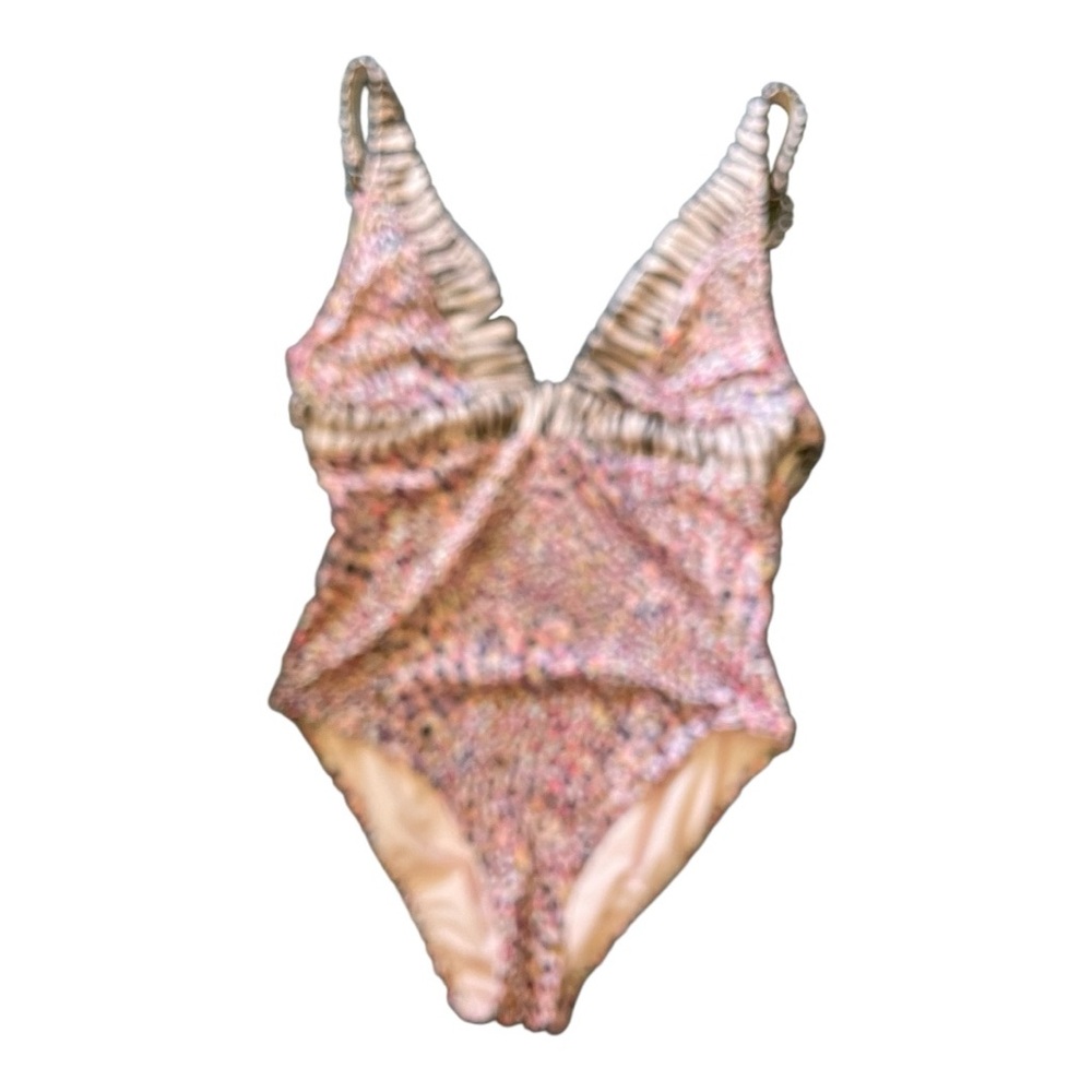 #191, Sanctuary shades of pink animal print one piece swimsuit, size L